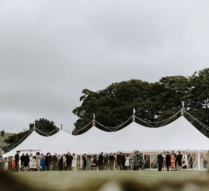 Tent Wedding with Guests on Farm