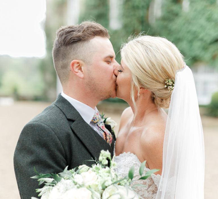 Bride and Groom Kissing