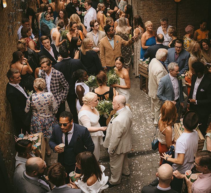 Wedding Reception at The Bike Shed Motorcycle Club in Shoreditch | Bike Shed Motorcycle Club Wedding for ELLE Digital Editor | Nigel John Photography