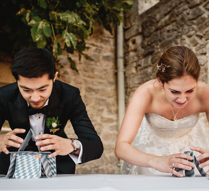 Wedding Entertainment | Bride in Ellis Bridal Tulle &amp; Embroidery Bridal Gown | Groom in Tuxedo | South of France Wedding | Andy Gaines Photography | Thompson Granger Films