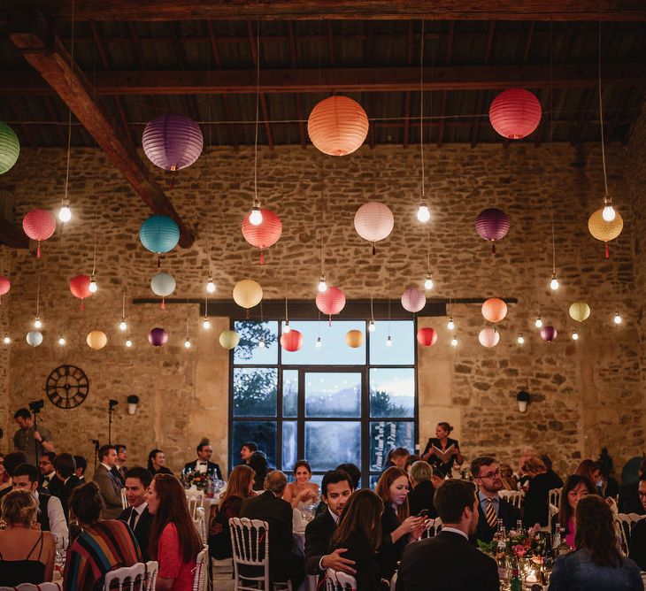 Colourful Chinese Lanterns at Domaine St Germain Wedding Venue, South of France | Andy Gaines Photography | Thompson Granger Films