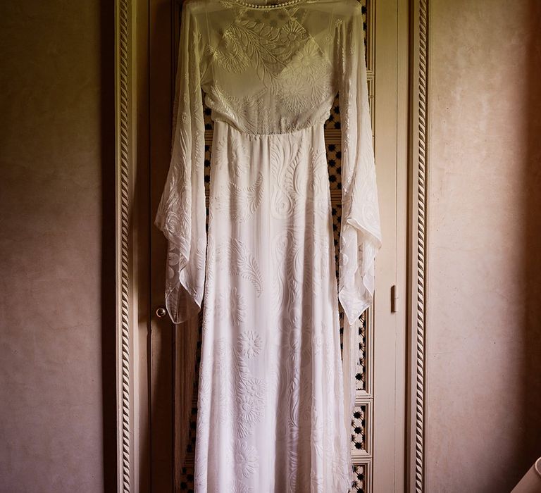 Wedding Morning Preparations | Rue de Seine Gown | Paradise Destination Wedding at Jnane Tamsna in Marrakech, Morocco | Nordica Photography | Matteo Castelluccia Film