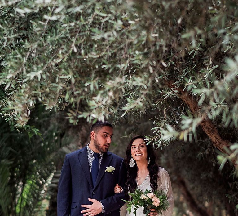 Bridal Entrance in Rue de Seine Bridal Gown | Paradise Destination Wedding at Jnane Tamsna in Marrakech, Morocco | Nordica Photography | Matteo Castelluccia Film