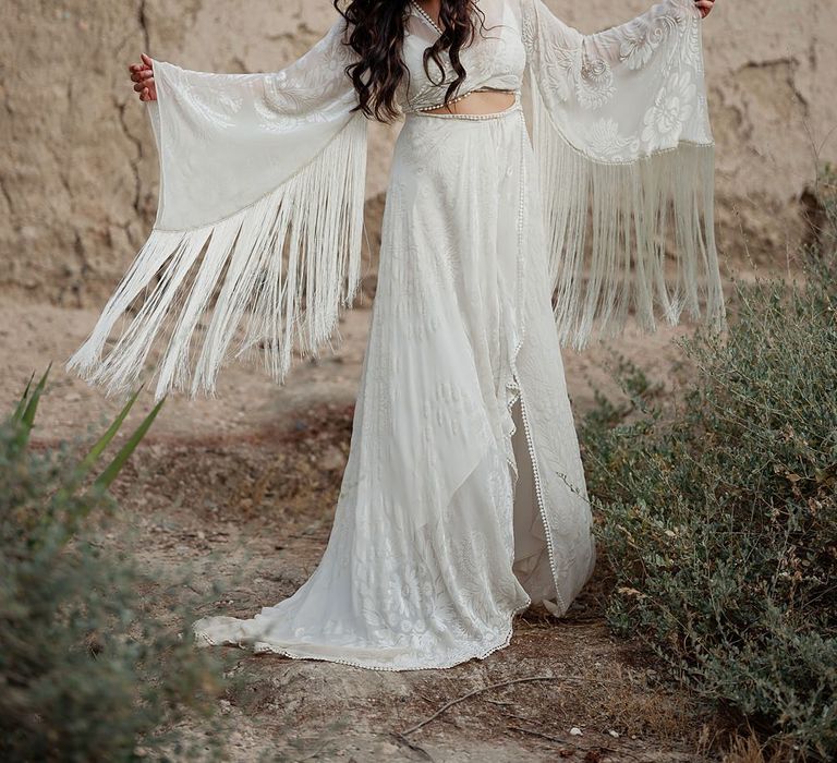 Bride in rue de Seine Bridal Gown | Paradise Destination Wedding at Jnane Tamsna in Marrakech, Morocco | Nordica Photography | Matteo Castelluccia Film