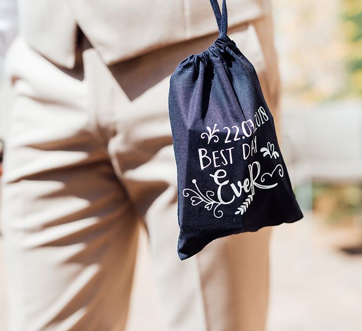 Best Day Ever Wedding Pouch | Rustic Greenery Wedding at Cripps Barn Cotswolds |Wedding_M Photography