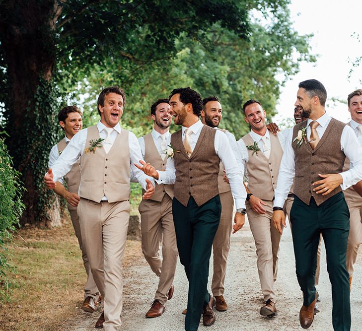 Groomsmen in Waistcoats |  | Rustic Greenery Wedding at Cripps Barn Cotswolds | Wedding_M Photography