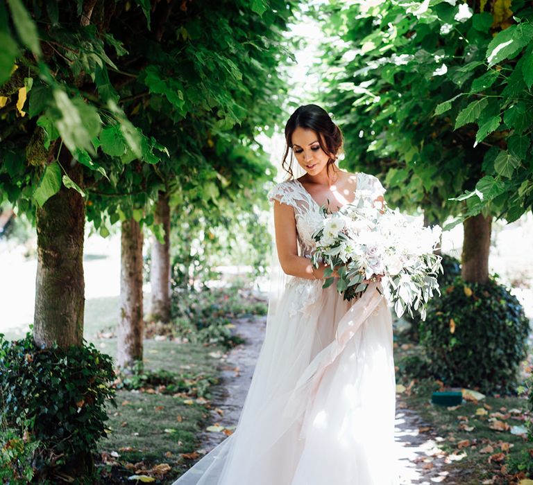 Beautiful Bride in Antonia Berta Muse Wedding Dress | Rustic Greenery Wedding at Cripps Barn Cotswolds | Wedding_M Photography