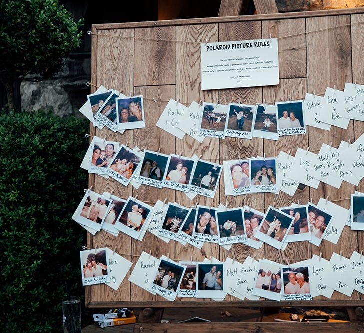 Polaroid Picture Wedding Decor | Rustic Greenery Wedding at Cripps Barn Cotswolds | Wedding_M Photography