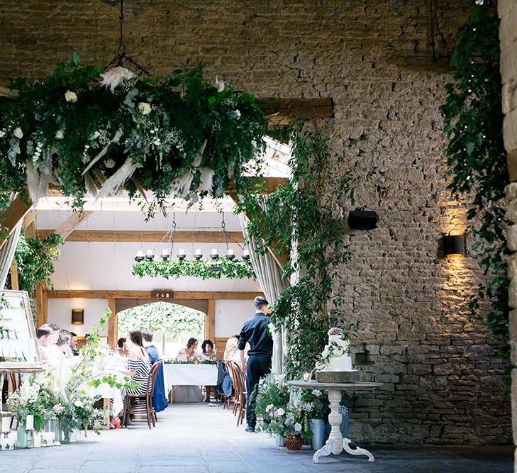 Greenery Cover Wedding Reception Decor |  | Rustic Greenery Wedding at Cripps Barn Cotswolds | Wedding_M Photography