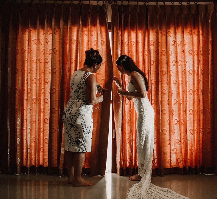 Wedding Morning Bridal Preparations | Bride in Grace Loves Lace Gia Gown | Tropical Destination on the Beach at Nice Sea Resort, Koh Phangan Thailand Planned by Phangan Weddings | Carla Blain Photography