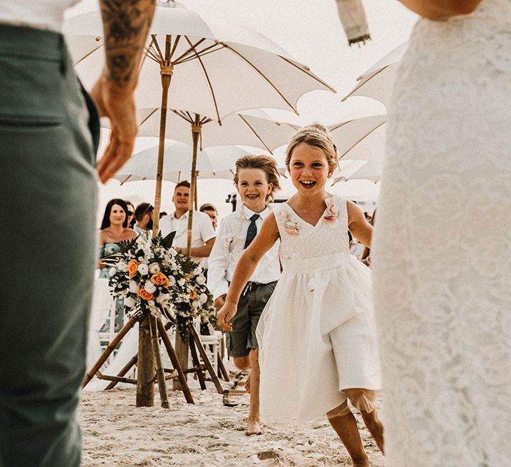 Flower Girl &amp; Page Boy | Tropical Destination on the Beach at Nice Sea Resort, Koh Phangan Thailand Planned by Phangan Weddings | Carla Blain Photography