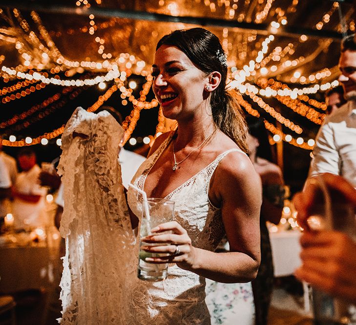 Bride in Grace Loves Lace Gia Wedding Dress | Tropical Destination on the Beach at Nice Sea Resort, Koh Phangan Thailand Planned by Phangan Weddings | Carla Blain Photography