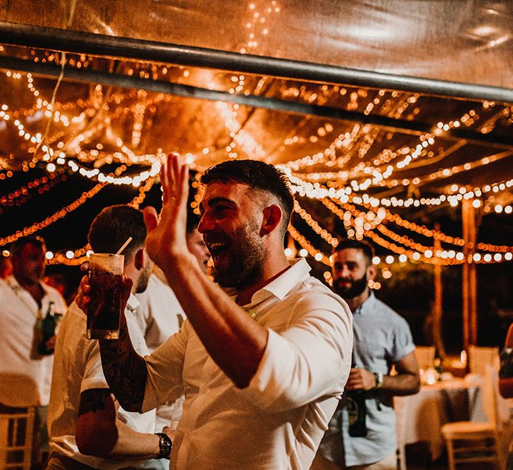 Groom in Turned Up Trousers, Bow Tie &amp; Braces from Topman | Tropical Destination on the Beach at Nice Sea Resort, Koh Phangan Thailand Planned by Phangan Weddings | Carla Blain Photography