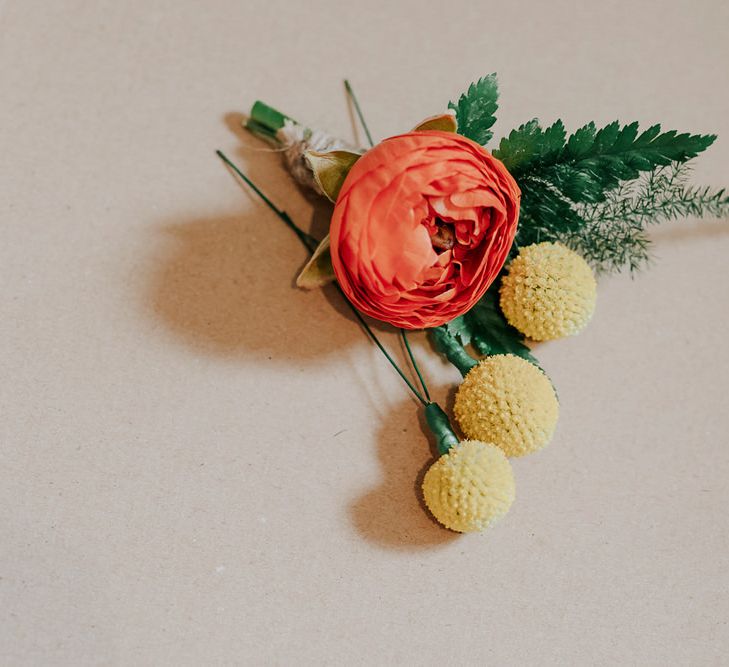 Orange Wedding Flowers Buttonhole