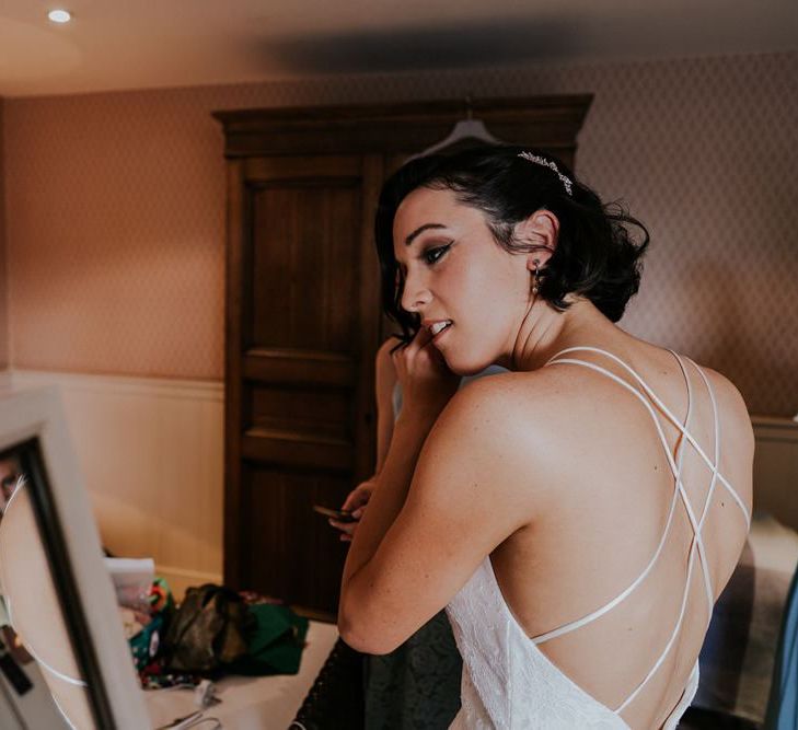 Bride Preparations In Charlie Brear Bridal Gown