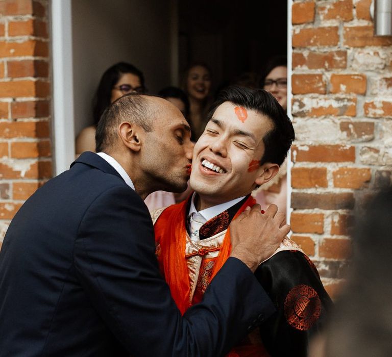 Groom during Chinese tea ceremony