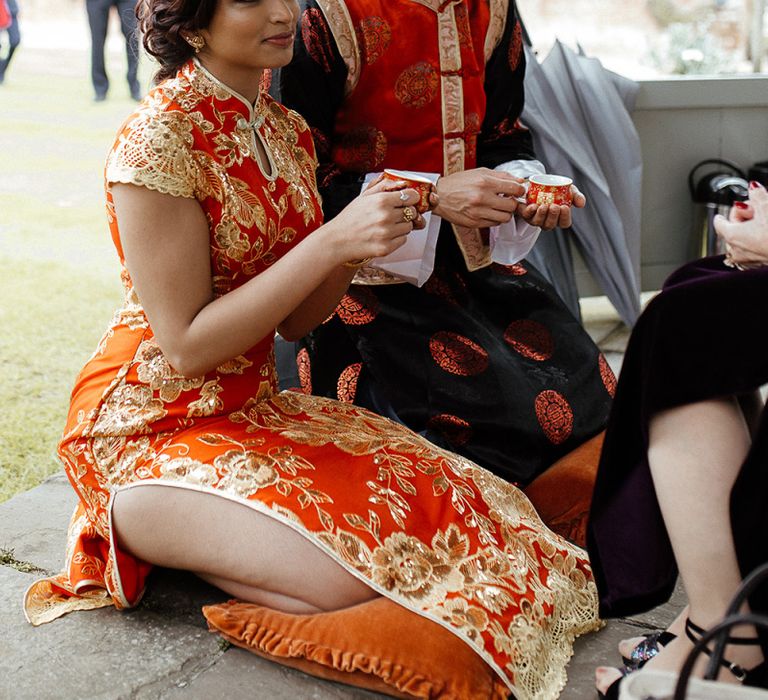 Chinese tea ceremony at fusion wedding