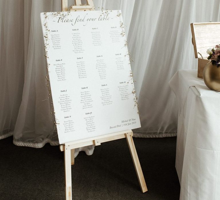 Wedding table seating plan