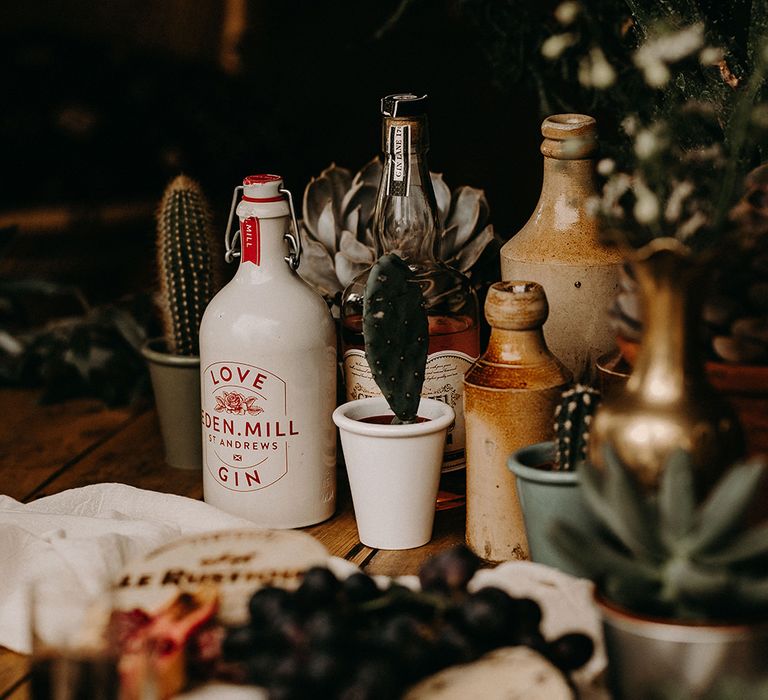 Grazing Table with Succulents | Nude Bohemian Wedding Inspiration by Wonderland Invites &amp; Rock The Day Styling | Kelsie Low Photography