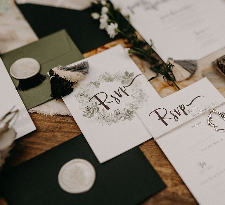 Wonderland Invites Wedding Stationery Suite | Nude Bohemian Wedding Inspiration by Wonderland Invites &amp; Rock The Day Styling | Kelsie Low Photography