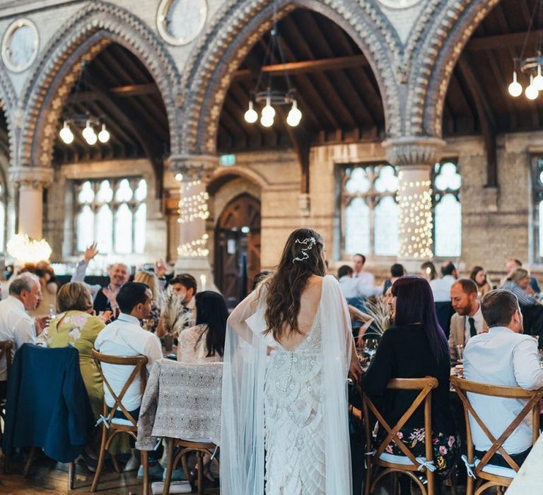 St Stephens Trust wedding reception with long tables and sharing food