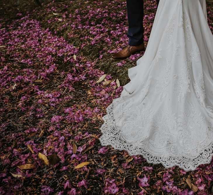 Blush Pink Boho Barn Vibes With Bride in Rime Arodaky From The White Gallery. Outdoor ceremony at Larchfield Estate in Northern Ireland. Photography by Ten Twenty One.