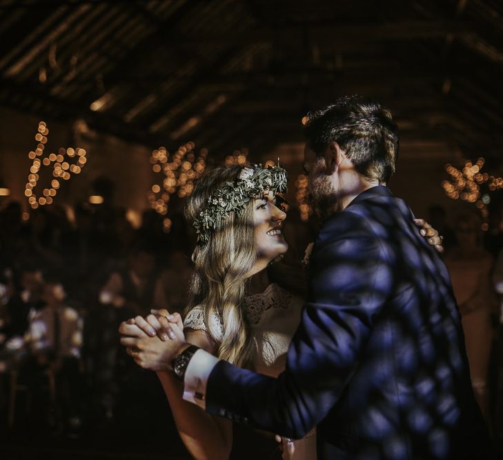 Blush Pink Boho Barn Vibes With Bride in Rime Arodaky From The White Gallery. Outdoor ceremony at Larchfield Estate in Northern Ireland. Photography by Ten Twenty One.