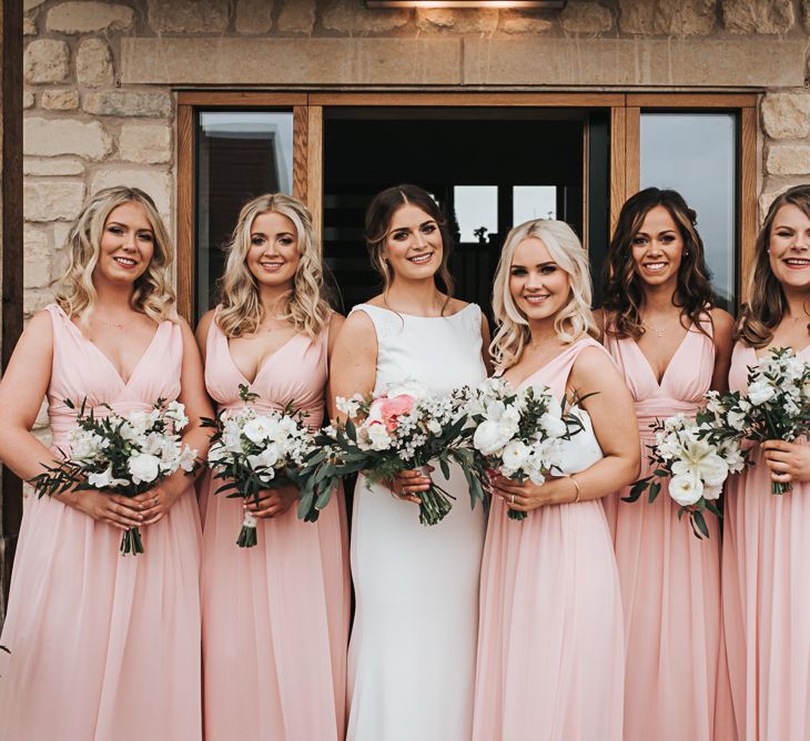 Bouquets | Blush Pink and Copper | RMW The List Members Hazel Gap Barn, Nottinghamshire | Mikaella Bridal Gown | Pear and Bear Photography