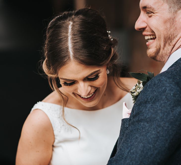 Blush Pink and Copper | RMW The List Members Hazel Gap Barn, Nottinghamshire | Mikaella Bridal Gown | Pear and Bear Photography