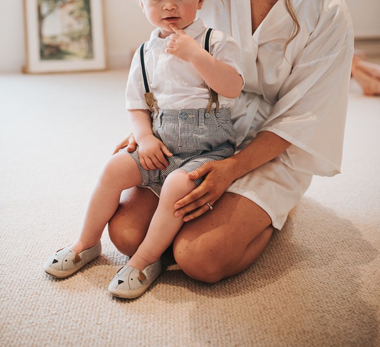 Page Boy | Blush Pink and Copper | RMW The List Members Hazel Gap Barn, Nottinghamshire | Mikaella Bridal Gown | Pear and Bear Photography