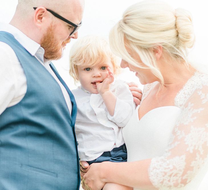 Family Portrait of Bride, Groom and their Son