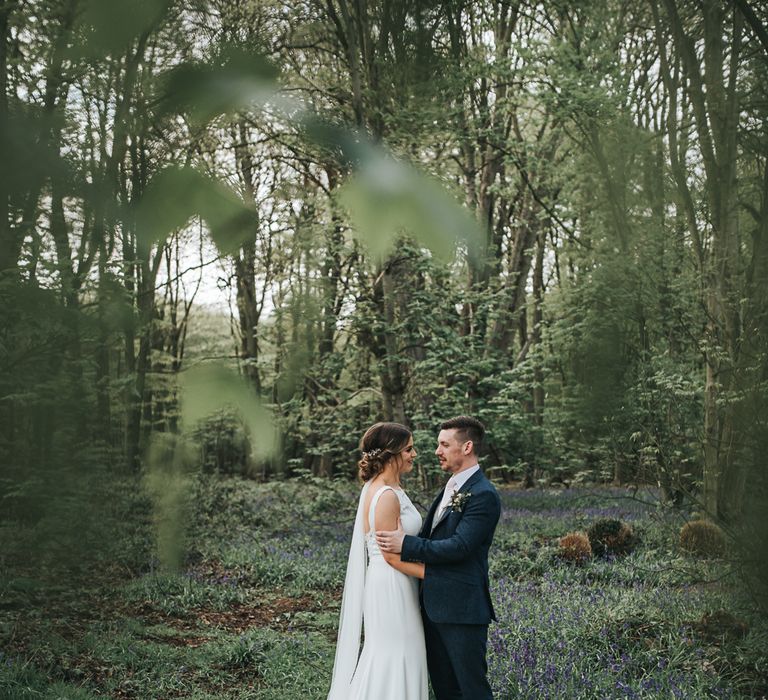 Woodland photoshoot | Blush Pink and Copper | RMW The List Members Hazel Gap Barn, Nottinghamshire | Mikaella Bridal Gown | Pear and Bear Photography