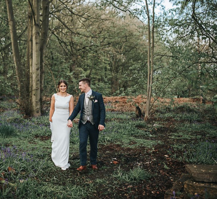 Woodland photoshoot | Blush Pink and Copper | RMW The List Members Hazel Gap Barn, Nottinghamshire | Mikaella Bridal Gown | Pear and Bear Photography