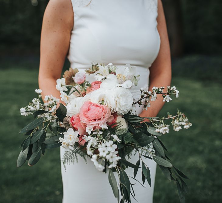 Blush Pink and Copper | RMW The List Members Hazel Gap Barn, Nottinghamshire | Mikaella Bridal Gown | Pear and Bear Photography