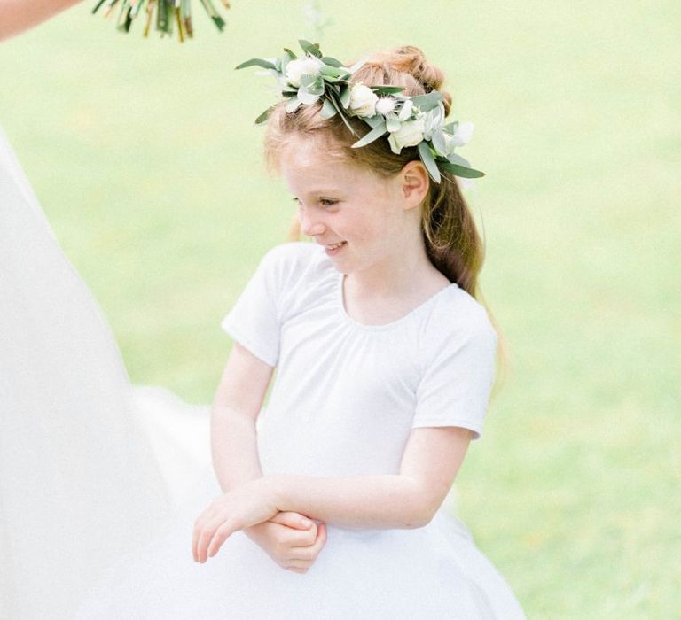 Flower girl at Derbyshire wedding