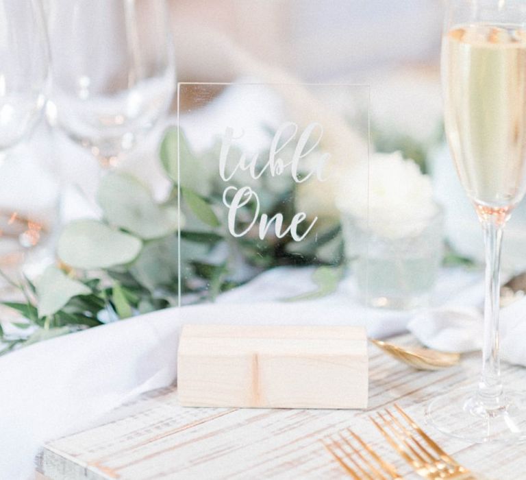 Acrylic wedding table numbers