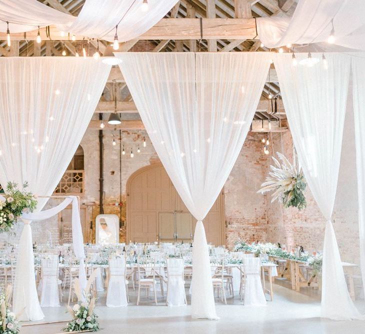 Acrylic seating chart and drapes at Calke Abbey