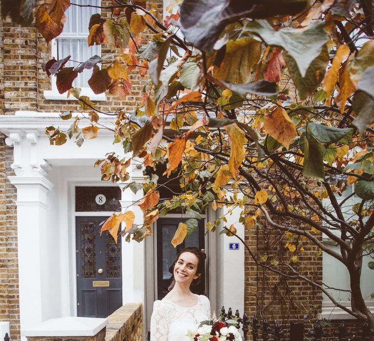 Bride in Laure de Sagazan Gown | Autumn City Wedding at Clissold House,  West Reservoir Centre | A Thing Like That Photography