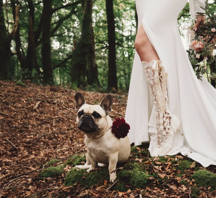 Lace Knee High Wedding Boots and Pet Pugs