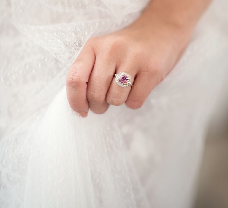 London Victorian Ring Co. | Bride in Nissa Now  from Chic Nostalgia | Super Luxe White, Grey &amp; Gold Elegant Wedding Inspiration at Orangery, Holland Park, Kensington, London | Planned &amp; Style day The Events Designers | Eva Tarnok Photography