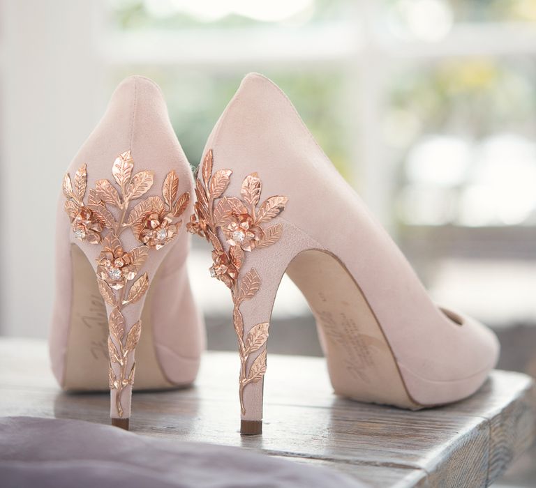 Harriet Wilde Wedding Shoes | Bride in Nissa Now  from Chic Nostalgia | Super Luxe White, Grey &amp; Gold Elegant Wedding Inspiration at Orangery, Holland Park, Kensington, London | Planned &amp; Style day The Events Designers | Eva Tarnok Photography