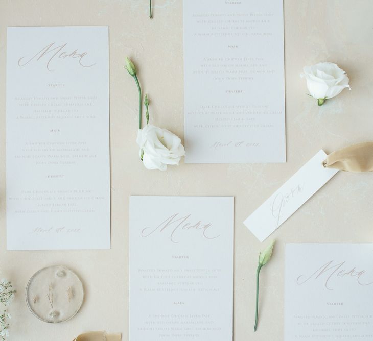 Elmo Paper Stories Wedding Stationery | Super Luxe White, Grey &amp; Gold Elegant Wedding Inspiration at Orangery, Holland Park, Kensington, London | Planned &amp; Style day The Events Designers | Eva Tarnok Photography