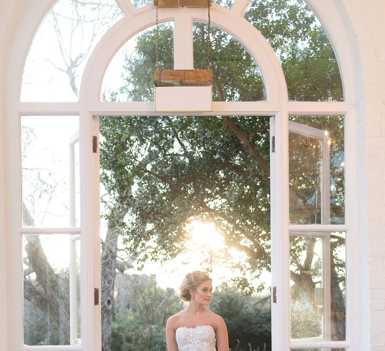 Bride in ‘Christelle’ by Anna Georgina and Kobus Dippenaar | Super Luxe White, Grey &amp; Gold Elegant Wedding Inspiration at Orangery, Holland Park, Kensington, London | Planned &amp; Style day The Events Designers | Eva Tarnok Photography