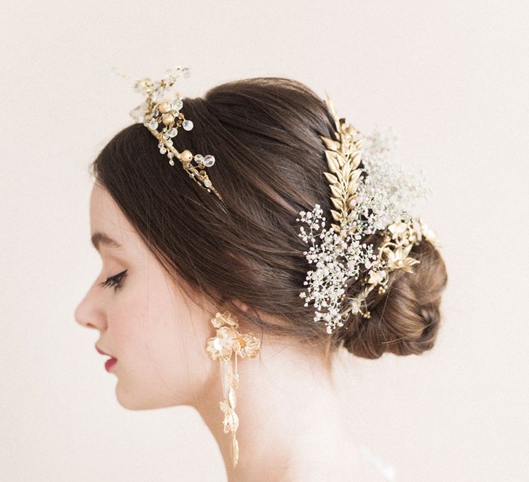 Stylish Gold Bridal Accessories | Sophisticated Pastel Wedding Inspiration from Jean Jackson Couture | Emma Pilkington Photography