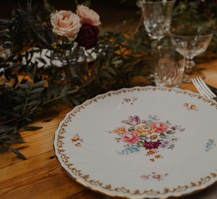 Floral Vintage Tableware for Place Setting