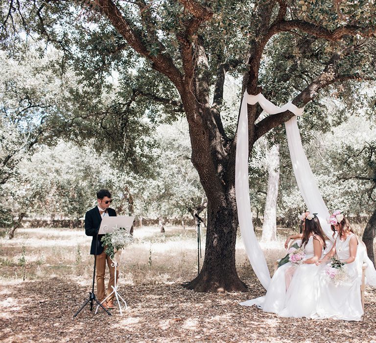 White, Pink &amp; Green Outdoor Spanish Wedding at Binissatí in Mallorca, Spain | Planned by Pasión Eventos | Wedding Dresses by Marta Planella | Marta Kowalska Photography