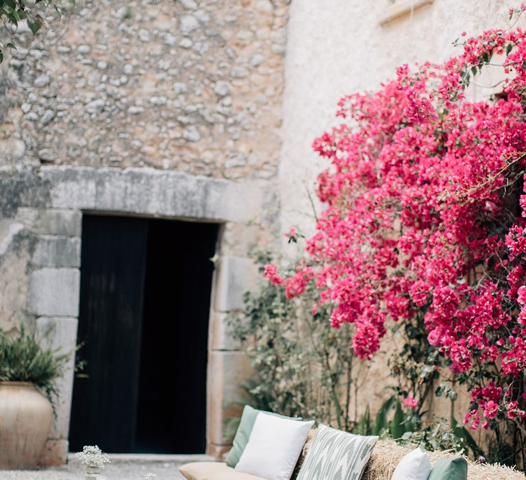 White, Pink &amp; Green Outdoor Spanish Wedding at Binissatí in Mallorca, Spain | Planned by Pasión Eventos | Wedding Dresses by Marta Planella | Marta Kowalska Photography