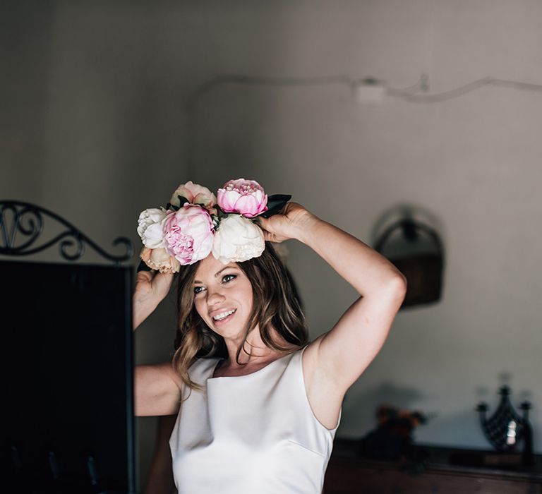 White, Pink &amp; Green Outdoor Spanish Wedding at Binissatí in Mallorca, Spain | Planned by Pasión Eventos | Wedding Dresses by Marta Planella | Marta Kowalska Photography