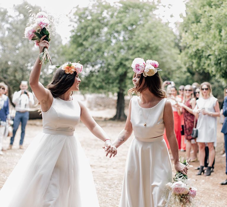 White, Pink &amp; Green Outdoor Spanish Wedding at Binissatí in Mallorca, Spain | Planned by Pasión Eventos | Wedding Dresses by Marta Planella | Marta Kowalska Photography