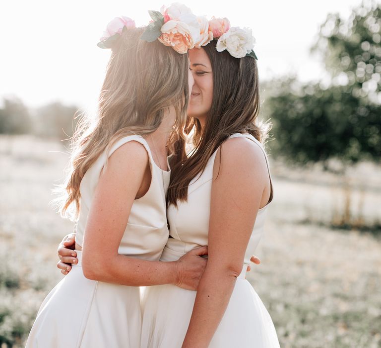 White, Pink &amp; Green Outdoor Spanish Wedding at Binissatí in Mallorca, Spain | Planned by Pasión Eventos | Wedding Dresses by Marta Planella | Marta Kowalska Photography